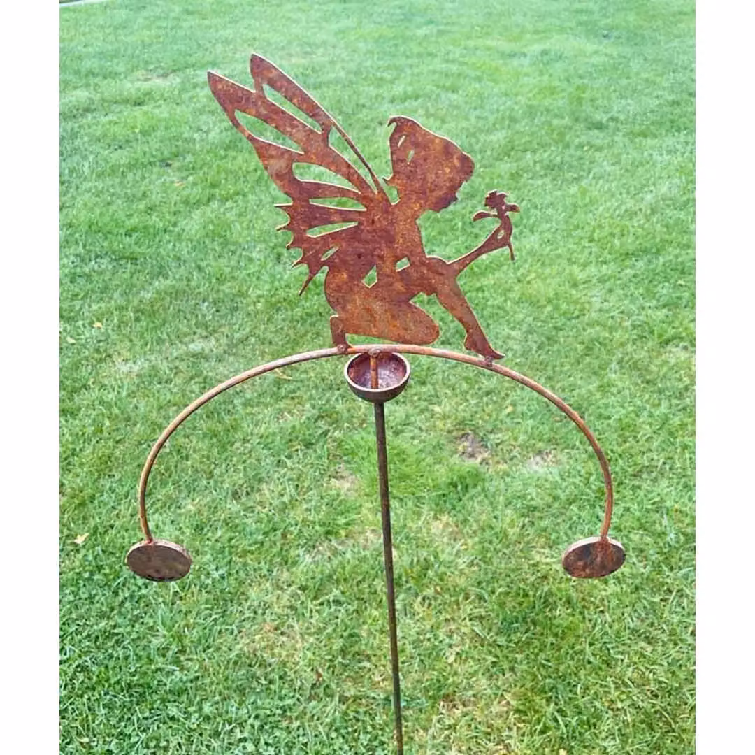Poppyforge Fairy Sitting Wind Rocker in Brown Steel, W54 x H148.5 cm – 3