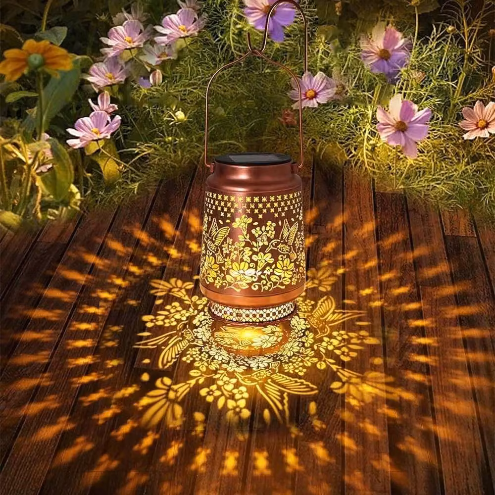 EONLION Bronze Hummingbird Solar Garden Lantern Ornament – 4