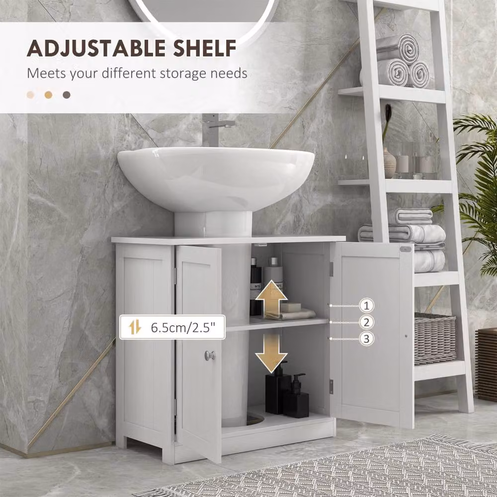 Wyld Haus Neha Under Sink Bathroom Vanity Storage Unit, White, W/D/H: 60 x 30 x 60 cm – 3