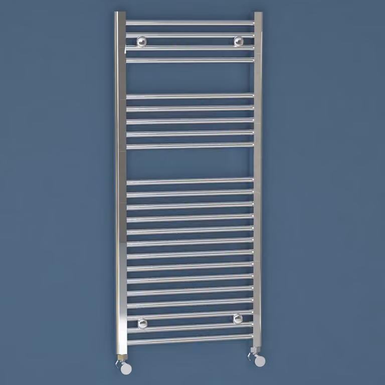 Arno Heated Towel Rail Straight Ladder in Chrome, W: 50 cm, H: 110 cm