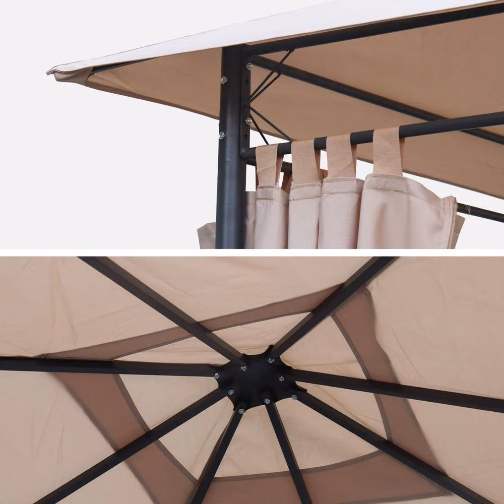 sweeek Polyester Pergola Roof Cover in Beige, 3 x 3 m – 2