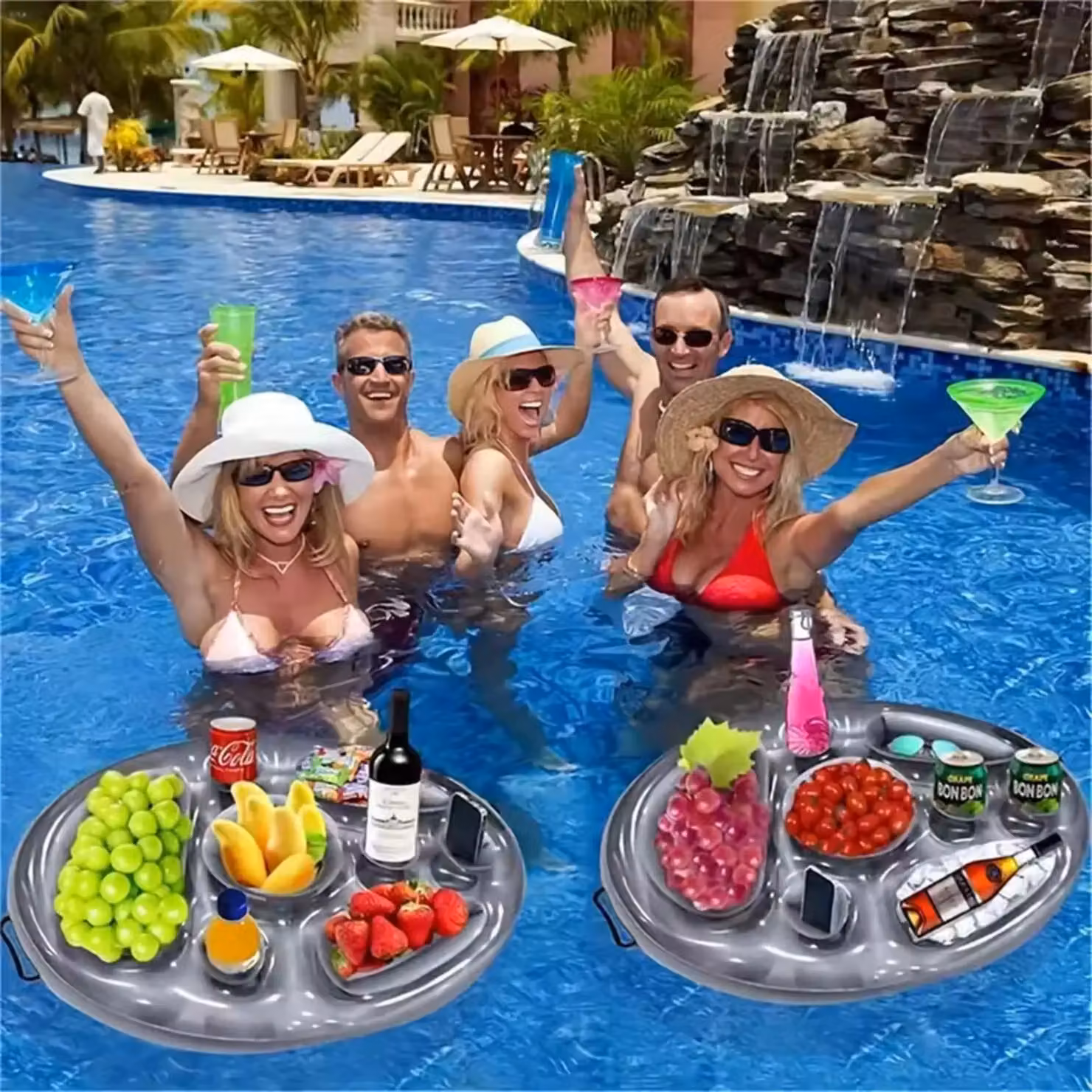 Smartbies Inflatable Pool Floating Drink Holder in Multicolour and Black – 2