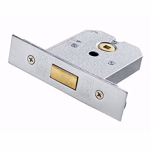 Loops Flat BS Deadbolt Lock in Satin Chrome, 64mm Concealed Door Security Latch