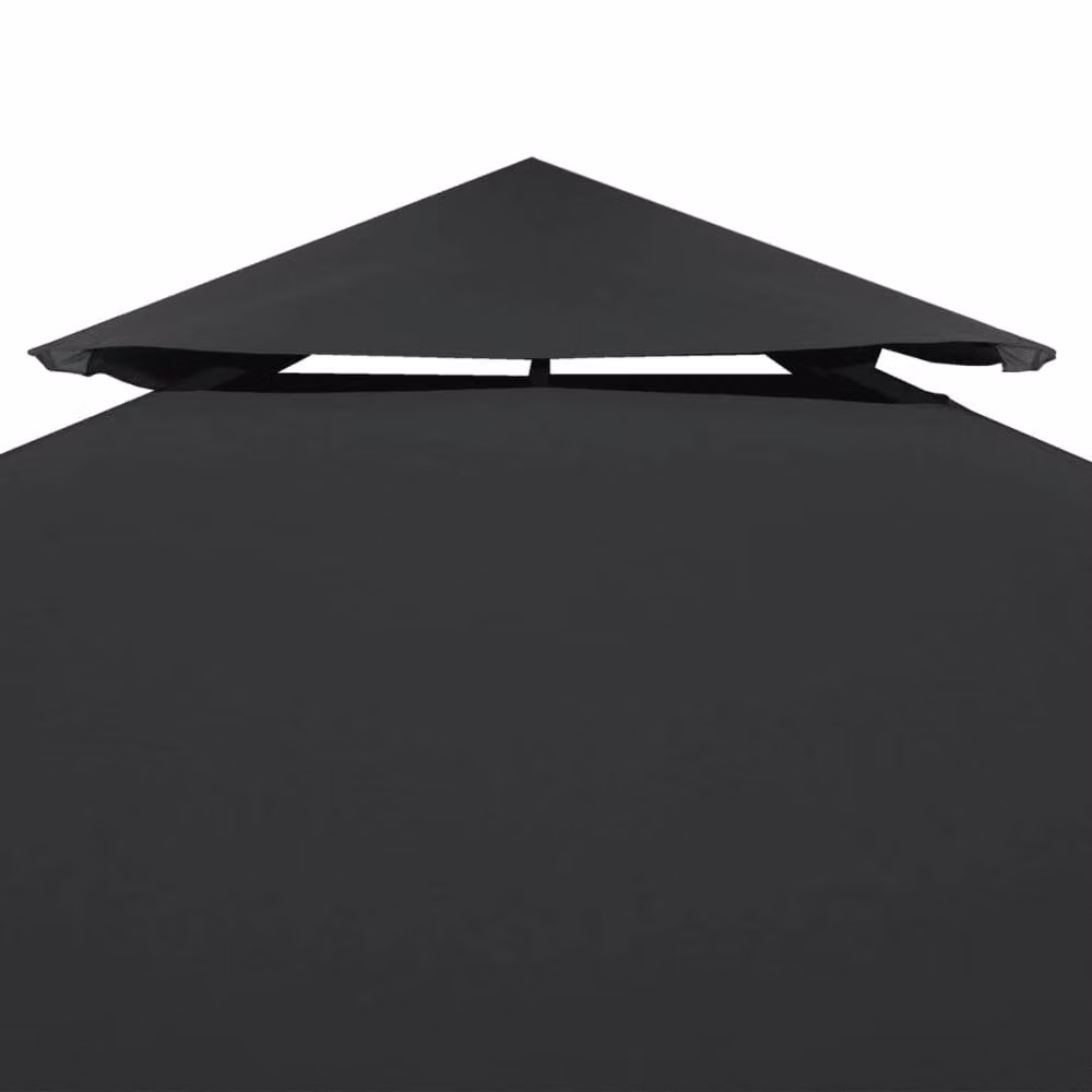 Berkfield Home 2-Tier Gazebo Top Cover, Anthracite Black Polyester, W: 4 m, D: 3 m – 3