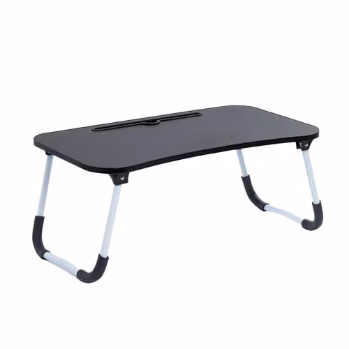OHS Black Laptop Tray and Foldable Bed Table with Adjustable Legs, W/D/H: 60 x 35 x 26 cm – 1