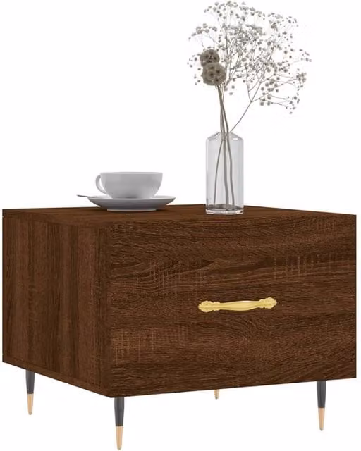 Berkfield Home Set of 2 Brown Oak Decorative Coffee Tables, W/D/H: 50 x 50 x 40 cm – 1