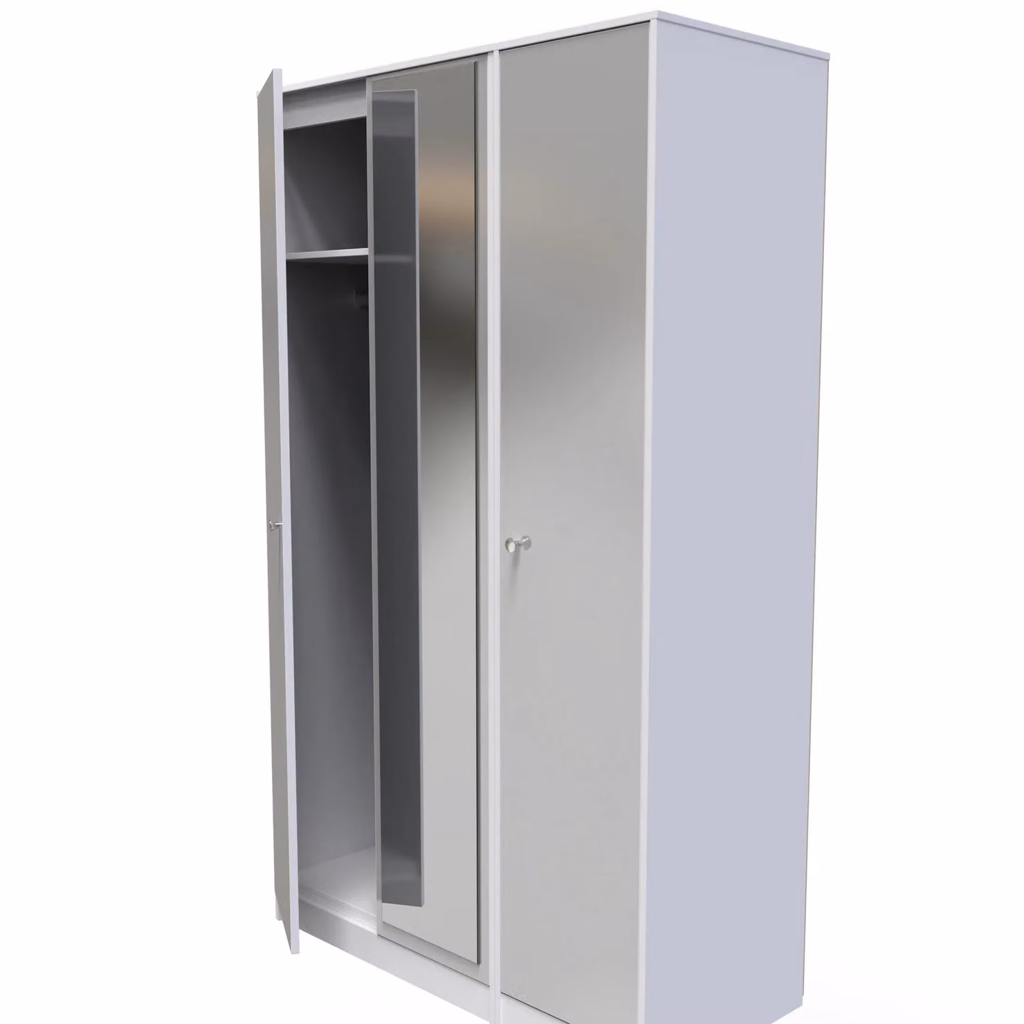 2 U Taunton Triple Mirror Wardrobe in Mid Grey Matt Finish – 2