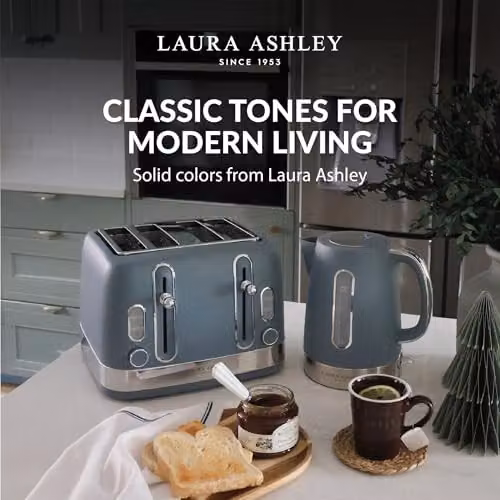 Laura Ashley 4 Slice Stainless Steel Toaster in Blue or Grey – 2