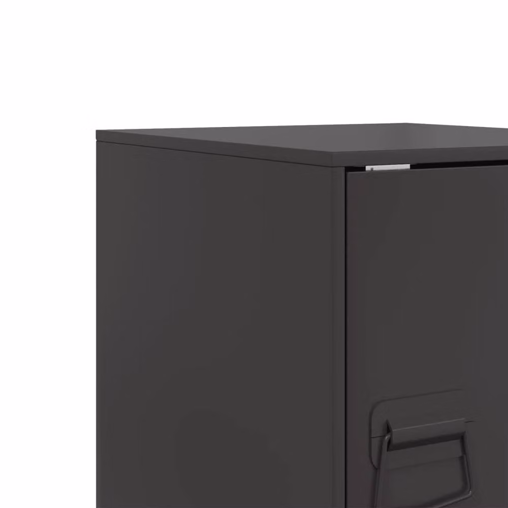 Berkfield Home Set of 2 Black Metal Bedside Cabinets, W/D/H: 34.5 x 39 x 44 cm – 4