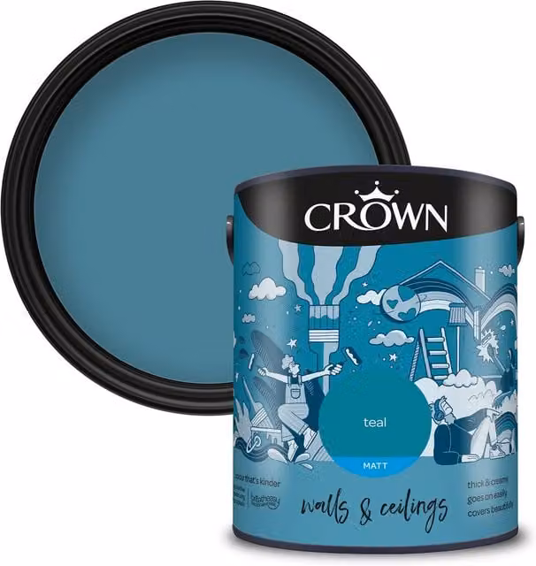 Crown Paints Matt Emulsion Teal 5l
