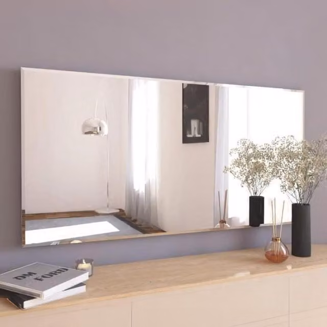 Agenzia 14 Large Art Deco Modern Bevelled Full Length Panel Frame Mirror in Silver, H 174 cm x W 85 cm – 1