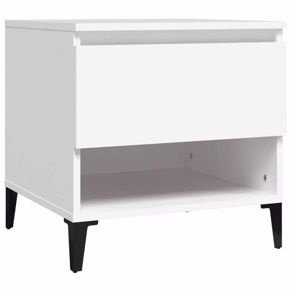 Berkfield Home Modern White Square Side Table W/D/H: 50 x 46 x 50 cm – 2