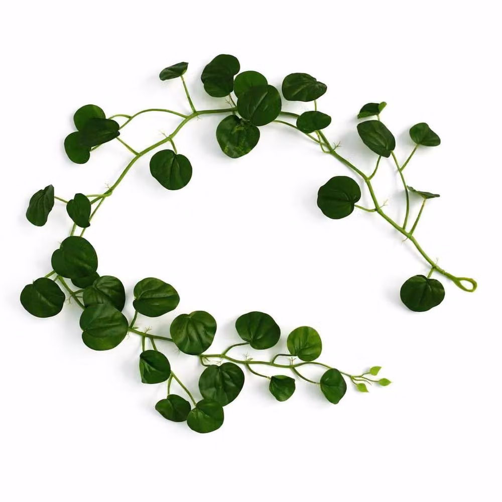 Leaf Green Artificial Round Pilea Hanging Garland Decoration, 160 cm – 2