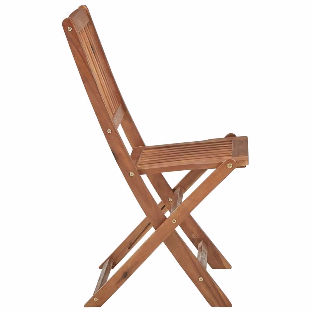 Berkfield Home Set of 6 Durable Folding Outdoor Garden Chairs in Brown Solid Oiled Acacia Wood – 3