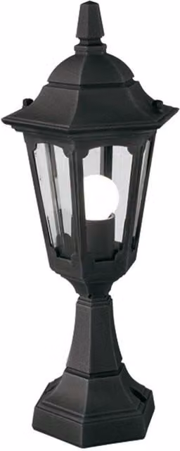 Netlighting Parish Black Outdoor Pedestal Lantern with E27 Bulb Holder and IP44 Rating – 1