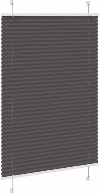 Berkfield Home Single Pleat Black Polyester Opaque Blind W: 100 cm, H: 150 cm – 1