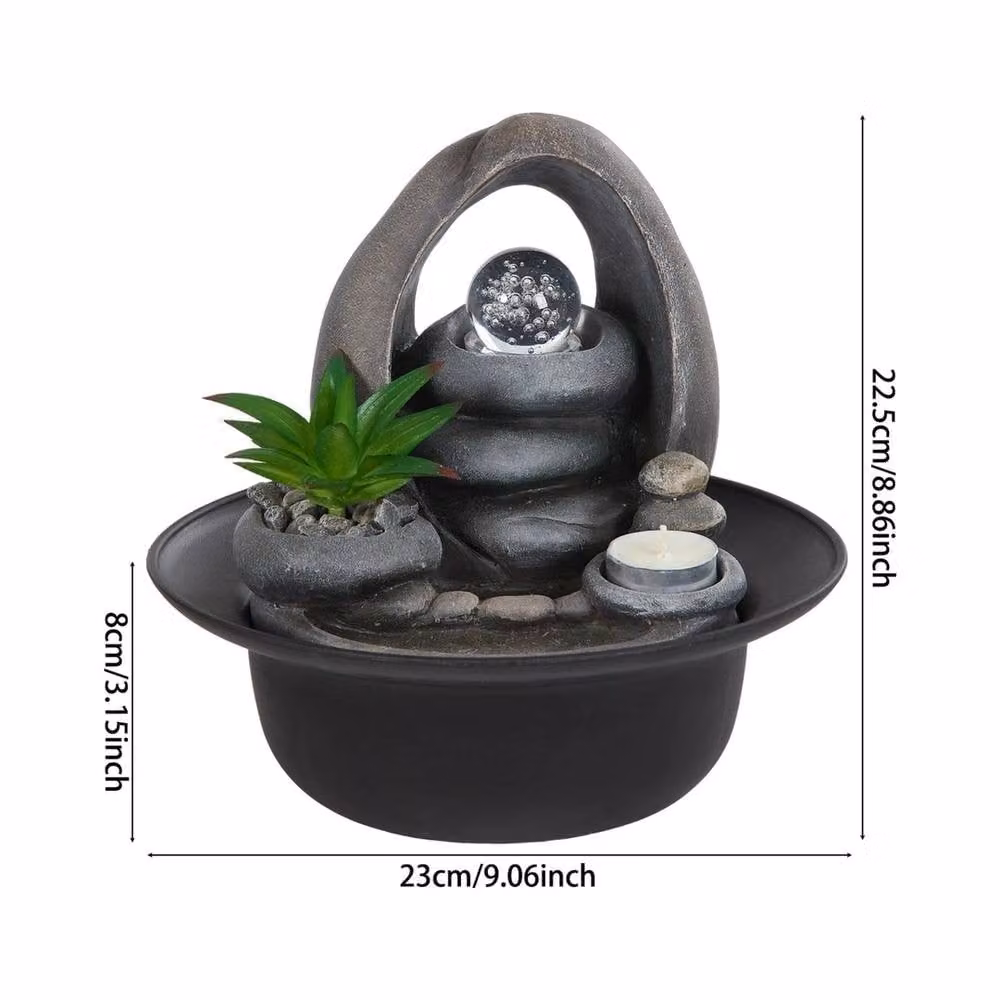 EONLION Black Tabletop Indoor LED Water Feature Fountain – 2