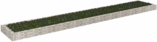 Berkfield Home Silver Galvanised Steel Gabion Raised Bed W: 120 cm, D: 100 cm, H: 20 cm
