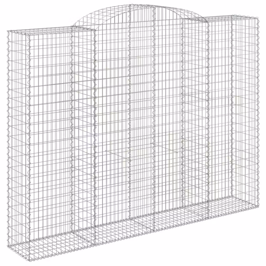 Berkfield Home Arched Gabion Basket in Silver Galvanised Steel, W: 300 cm, D: 50 cm, H: 220/240 cm – 2