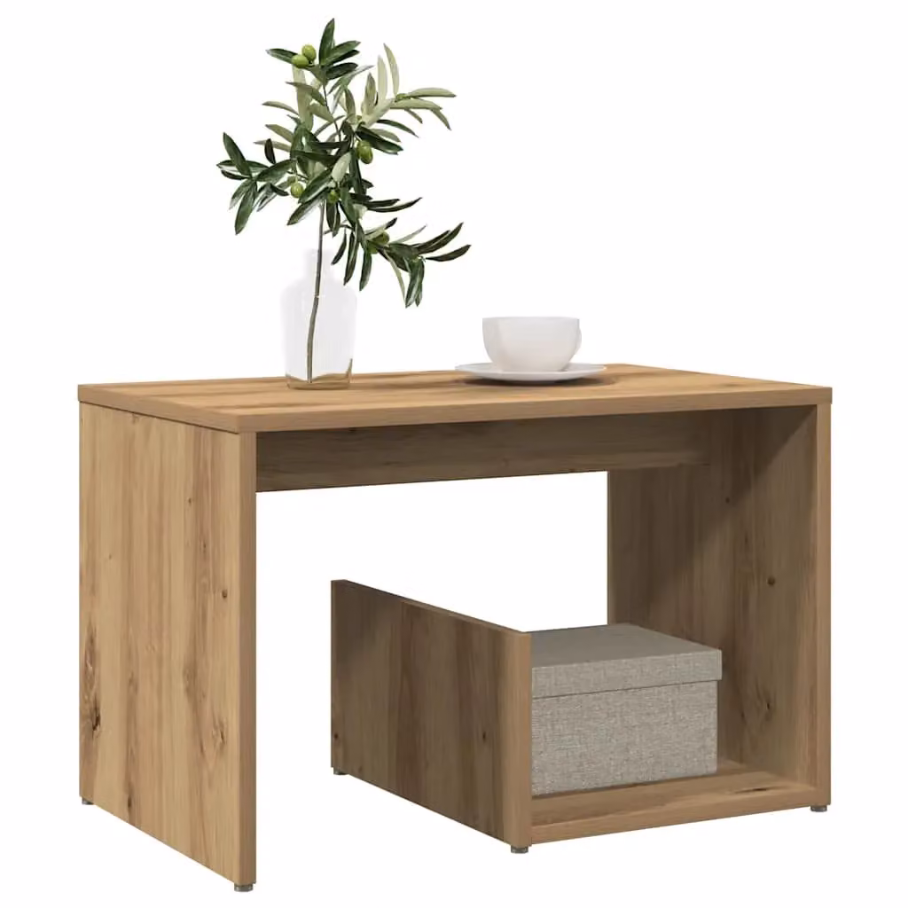 Berkfield Home Artisan Oak Side Table in Brown, W: 59 cm, D: 36 cm, H: 38 cm – 3