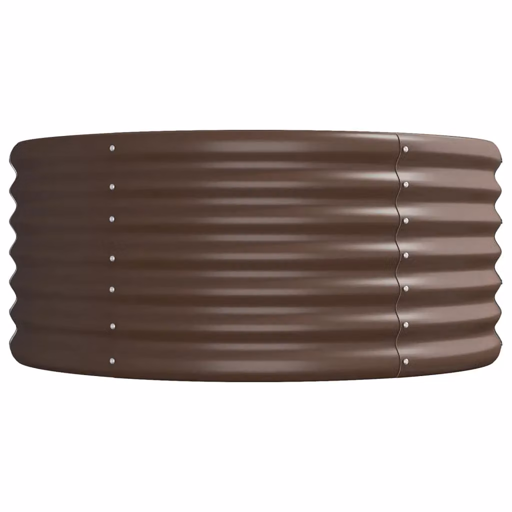 Berkfield Home Garden Powder-coated Steel Raised Bed in Brown, W/D/H: 512 x 80 x 36 cm – 3