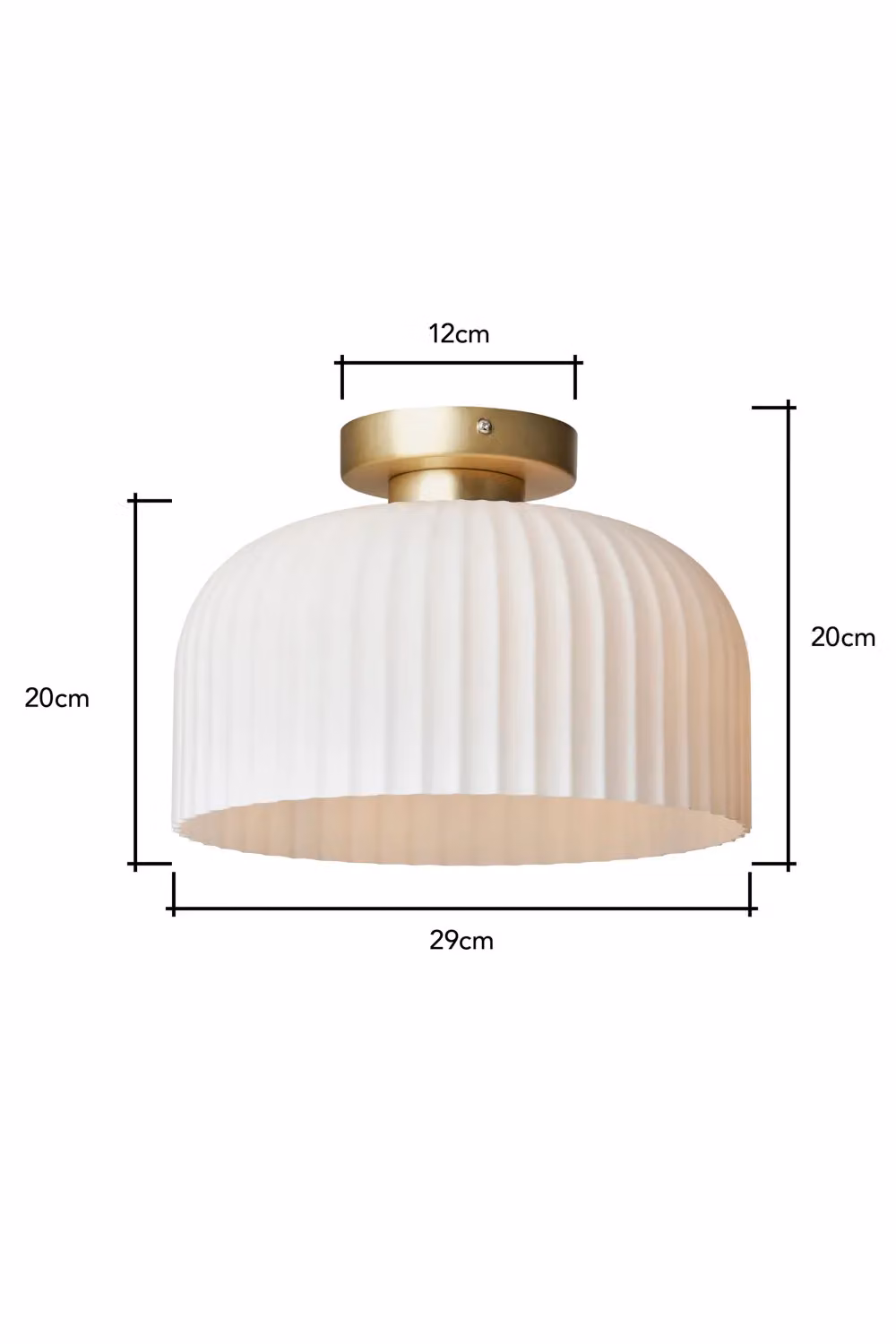 BHS Lighting Binita Gold and Brass Ribbed Glass Dome Flush Ceiling Light – 3