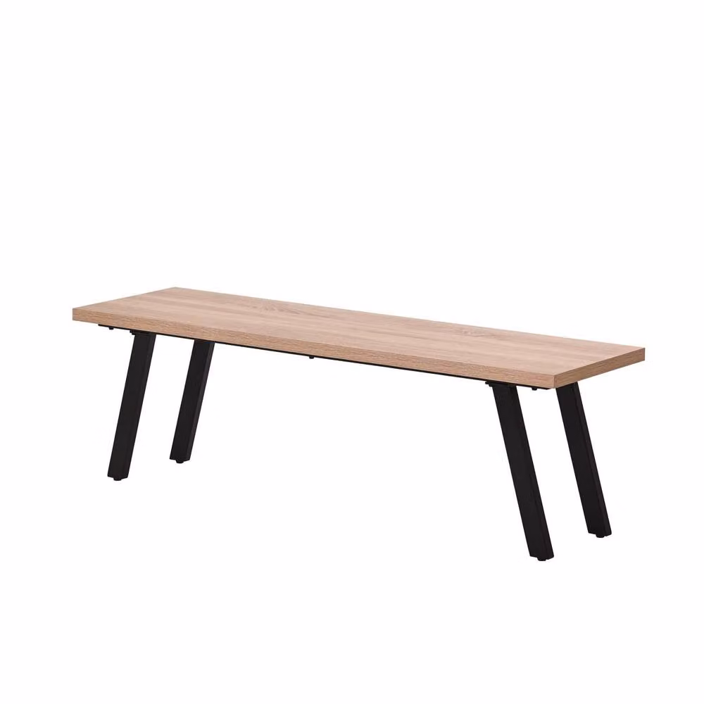 FURNITURE ONE Brown Wooden Dining Bench with Metal Legs, Width: 140 cm – 2