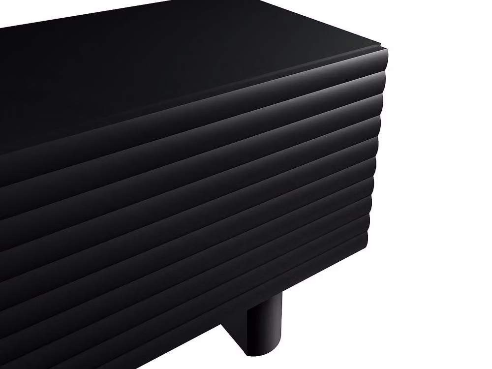 Vente-unique LUDIMA TV Unit with 2 Doors in Black MDF, W: 180 cm, H: 46.1 cm, D: 36.8 cm – 3