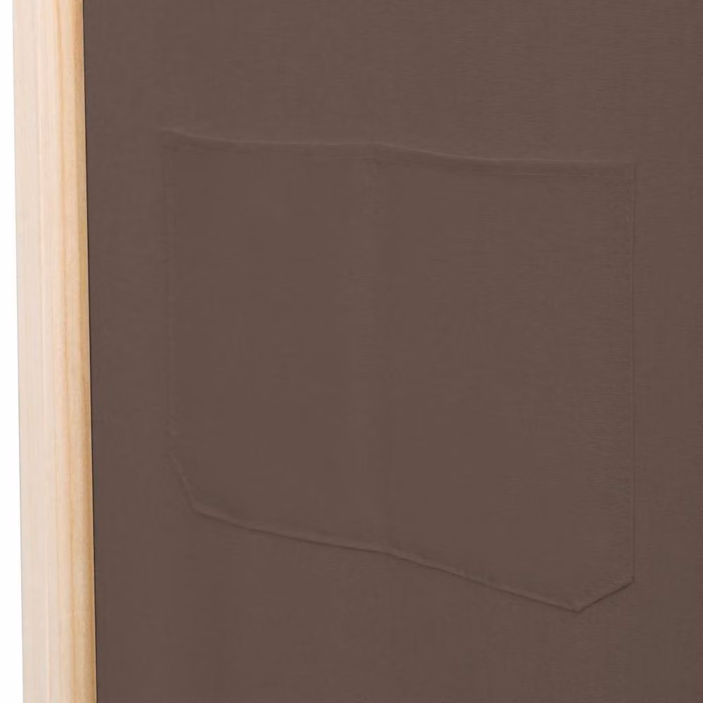 Berkfield Home 5-Panel Fabric Room Divider in Brown, W/H/D: 200 x 170 x 4 cm – 4
