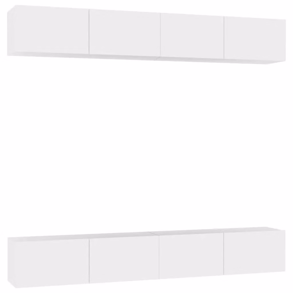 Berkfield Home Set of 4 Modern White Wall Mounted Living Room Cabinets, W/D/H: 100 x 30 x 30 cm – 2