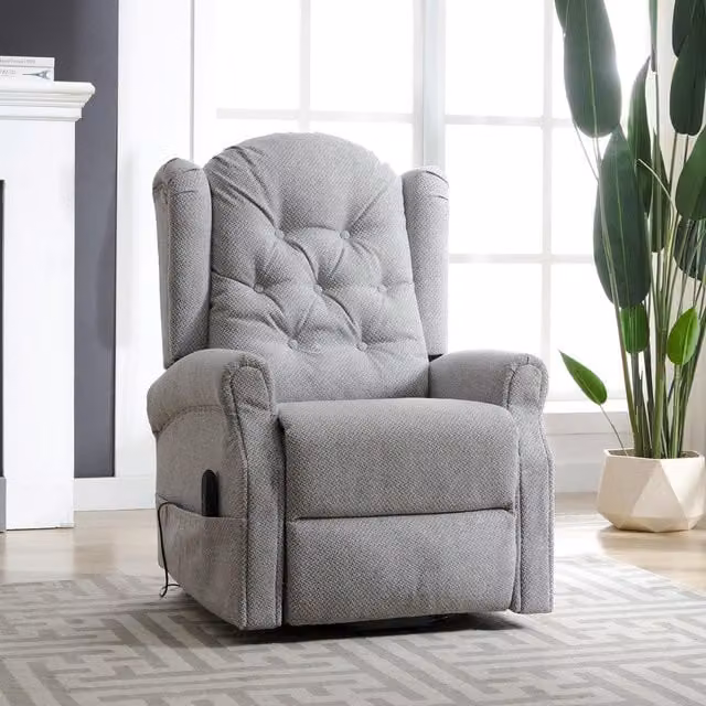 Artemis Home Crawley Electric Riser Recliner with Massage and Heat in Light Grey