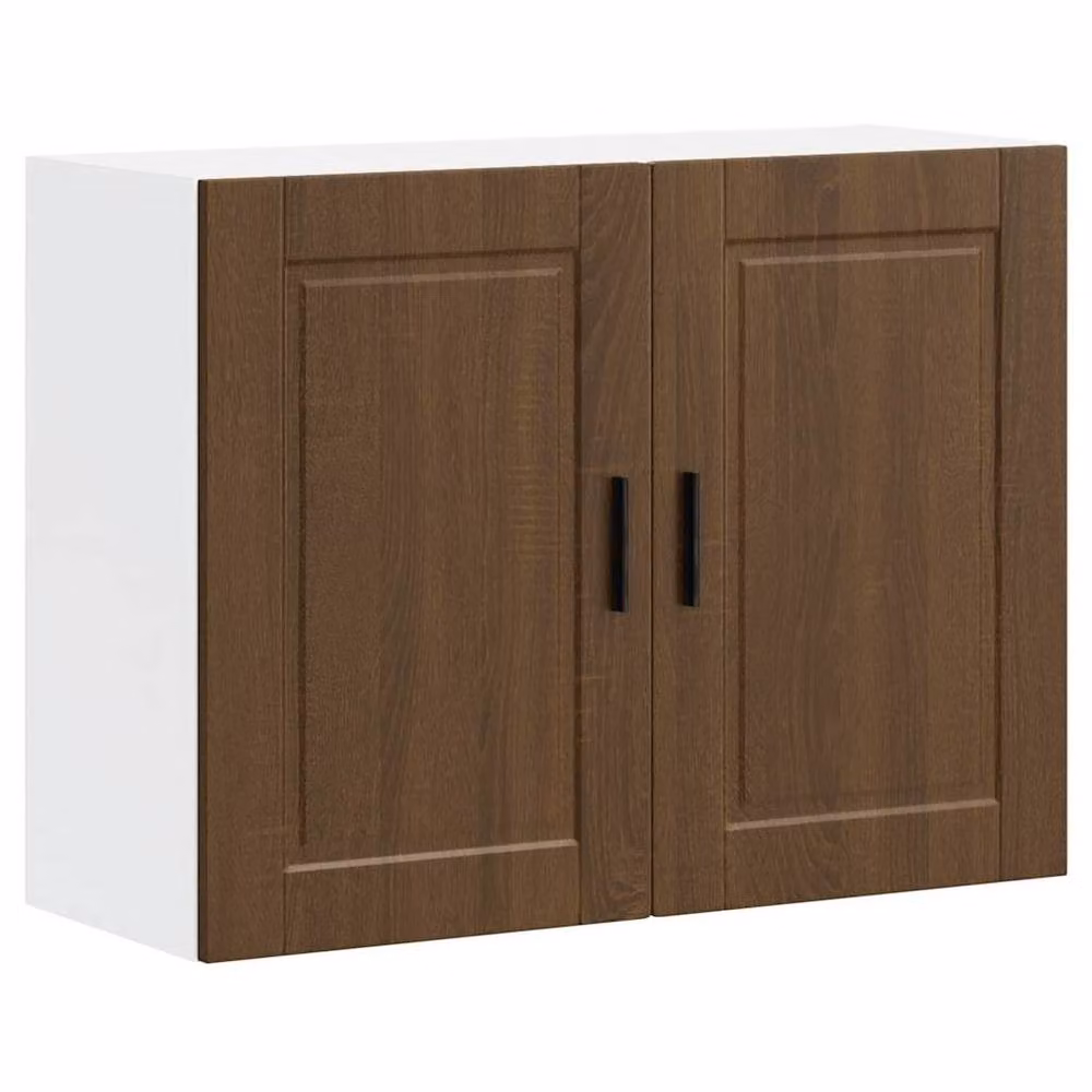 Berkfield Home Porto Brown Oak Kitchen Wall Cabinet with Internal Shelves and Hinged Doors, W/D/H: 60.0 x 31.0 x 80.0 cm – 3