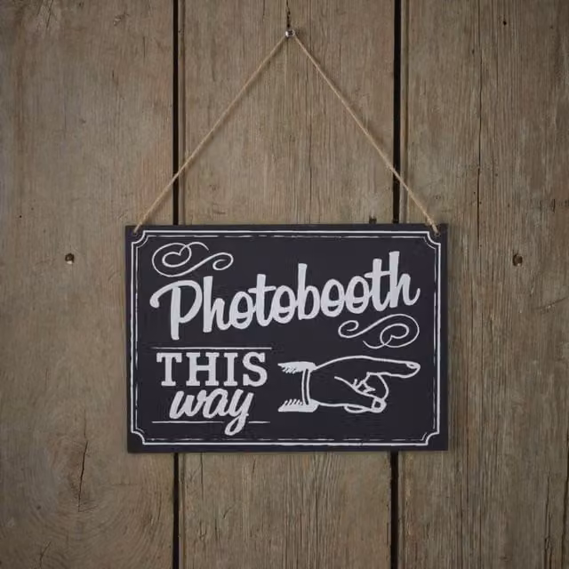 KDMD Black Photobooth Sign Hanging Decoration with Lettering