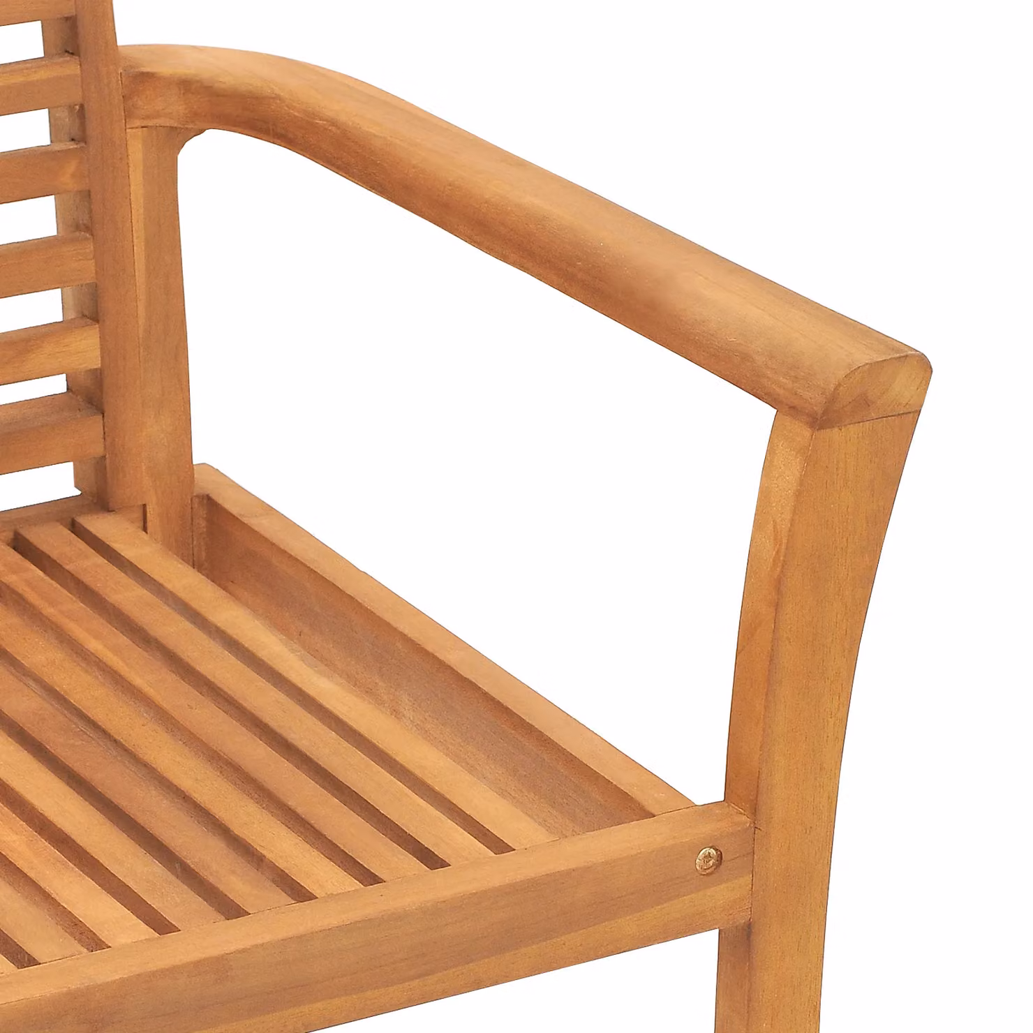 Berkfield Home Set of 2 Stacking Garden Chairs in Brown Solid Teak Wood – 4