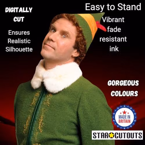 Star Cutouts SC1696 Buddy Elf Waiting For Christmas Lifesize Cardboard Cutout Multicolour Festive Party Decoration – 6