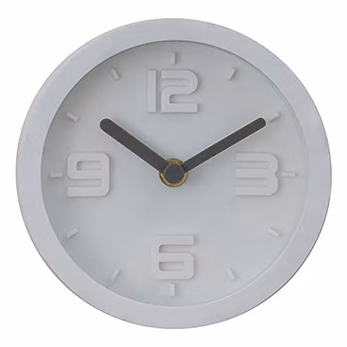 Premier Housewares Modern Round Metal Wall Clock in White, W/D/H: 16 x 16 x 4 cm