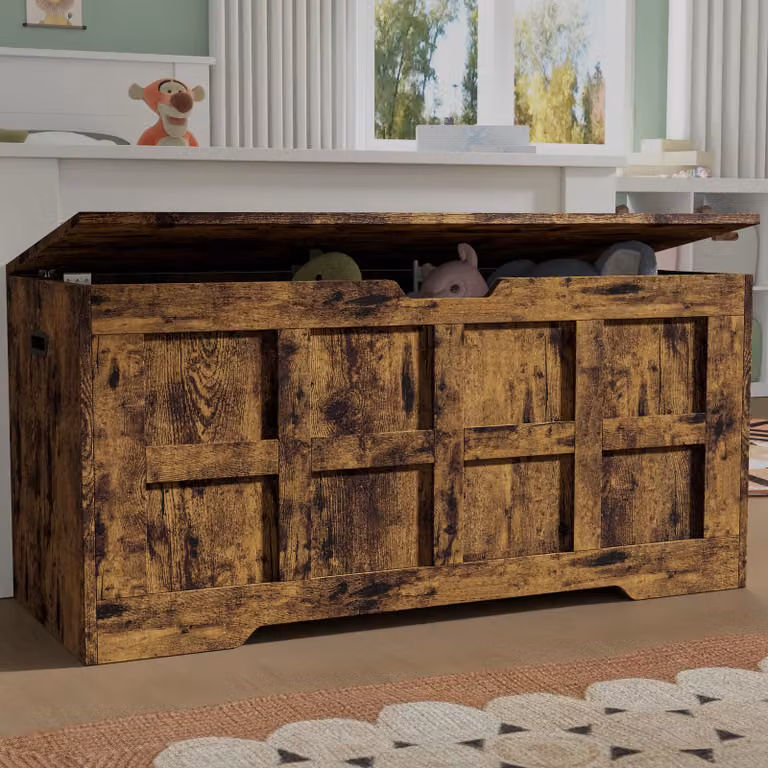 DHS Shaker Style Storage Chest with Soft Close Lid, available in Grey, White or Brown, W/D/H: 100 x 48 x 40 cm