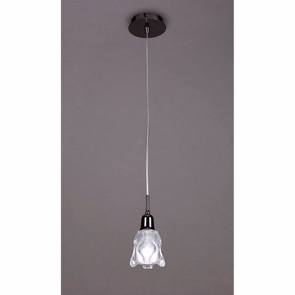Netlighting Amel Black Chrome Suspended Pendant Light with Transparent Glass and GU10 Socket – 2