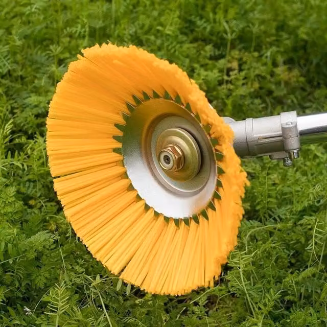 SPETLEK 8 Inch Nylon Wire Wheel Weed Brush Mowing Head in Yellow, 1.25kg – 1