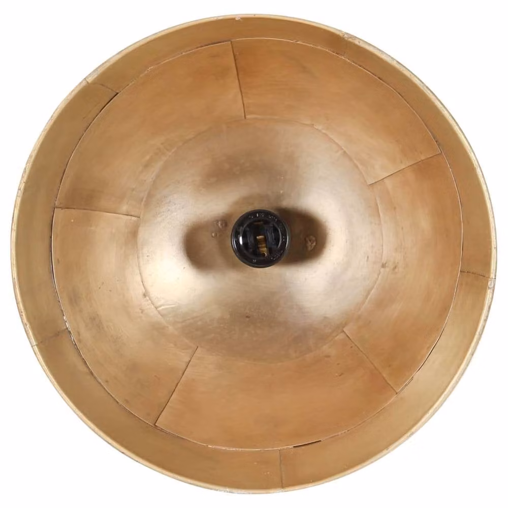 Berkfield Home Industrial Vintage Round Hanging Lamp in Gold/Brass, Diameter: 31 cm, E27, 25 W – 2