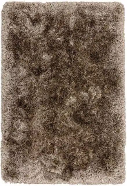 The Rug Shop UK Handmade Plain Shaggy Sparkle Luxurious Anti-Shed Area Rug in Brown, W x W: 150 x 150 cm