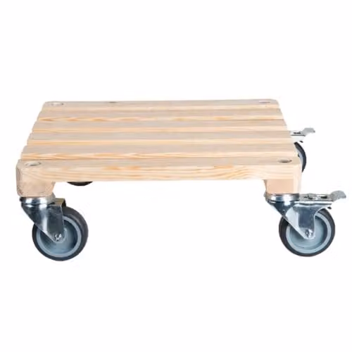 Esschert's Garden Heavy Load Square Wheeled Plant Stand, Multicolour, W: 38.0 cm, D: 38.0 cm, H: 13.8 cm