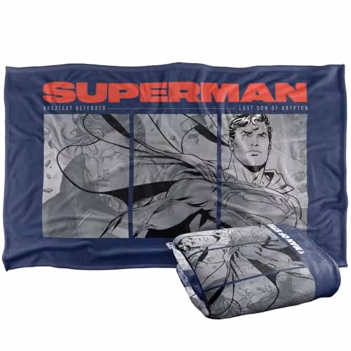 Warner Bros. Superman Man Of Steel Comic Silky Touch Super Soft Fleece Throw Blanket, Multicolour, W: 91 cm, D: 147 cm – 1