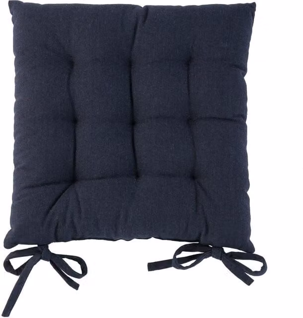 Harbour Housewares Square Garden Chair Seat Cushion, Blue, W/D/H: 40 x 40 x 40 cm