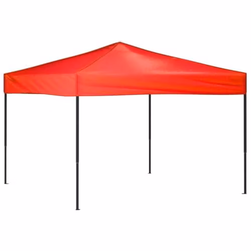 vidaXL Folding Party Tent in Red and Silver, W/D/H: 3 x 3 x 3 m – 1