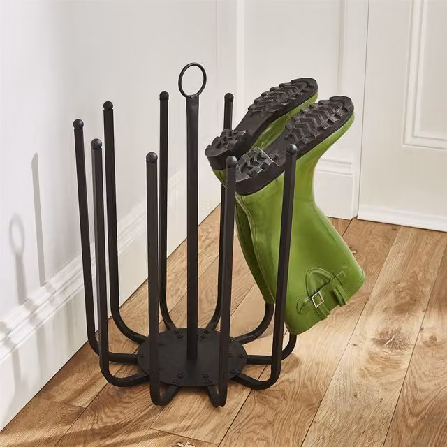 House of Home Black Metal Welly Holder and Shoe Rack Organiser for 5 Pairs – 1