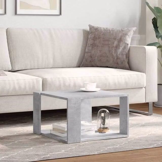 Berkfield Home Decorative Coffee Table in Concrete Grey, W/D/H: 51.5 x 51.5 x 30 cm – 1