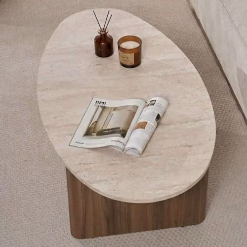 Calicosy Anna Coffee Table with Oval Top in Walnut – 3