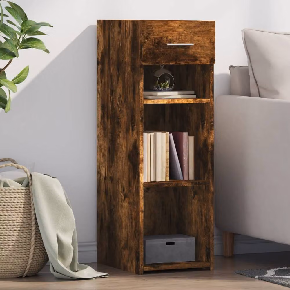 Berkfield Home Modern Smoked Oak Sideboard in Brown, W/D/H: 30 x 42.5 x 93 cm – 2