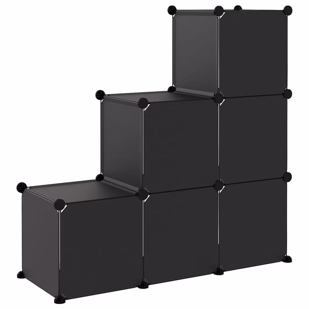 Berkfield Home 6-Cube Freestanding Storage Organiser in Black – 4
